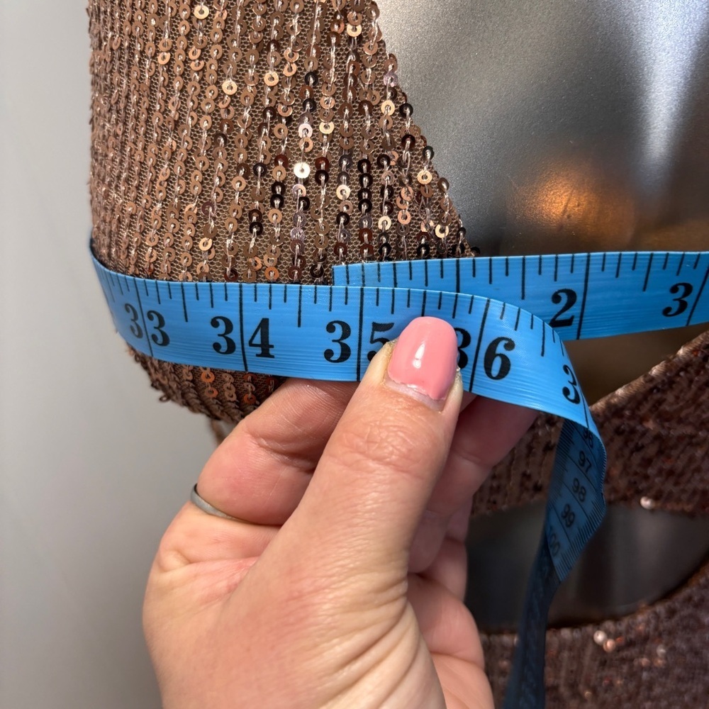 Fashion Nova Bronze Sequin Grad Dress - Picture 11 of 16